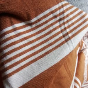 Oversized Brown And White Striped Shirt