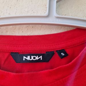 NUON(Westside) Red Cropped Sweatshirt