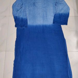 Denim Chickankari Kurti