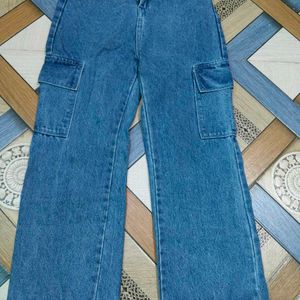 Denim Blue Cargo Jeans