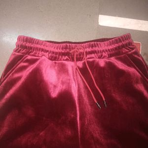 Maroon Velvet Pants