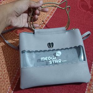 Grey Cute Sling Bag