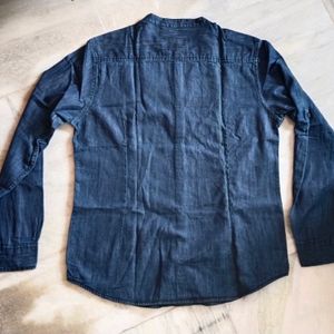 Mandarine Collar Denim Shirt