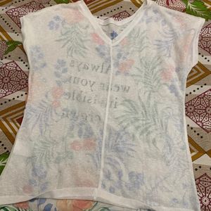 Elle Transparent Floral Casual Top