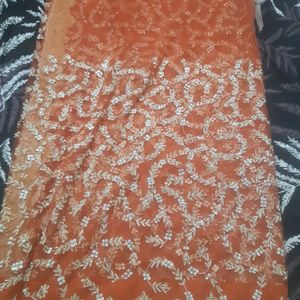 Beautiful Net Embroidery Saree