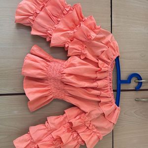 Frill Sleeves Crop Top