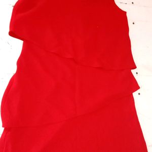 3 Fril 1 Piece Red 🍒 Short Dress 👗..very Pretty