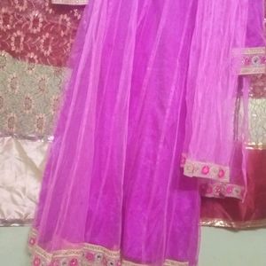 Beautiful Magenta Colour Long Gown With  Duppta