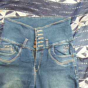 High Waist Blue Jeans