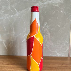 Hand Painted Multicoloured Glass Bottle