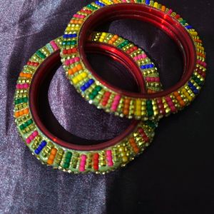 Multicolored Festive Bangles Set