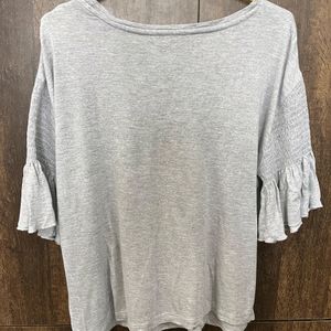 Grey Top With Styled Sleeves