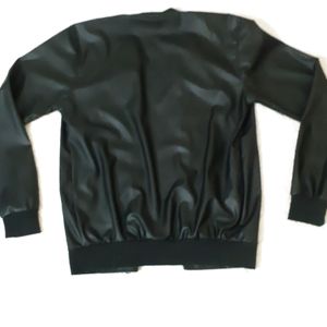 PU Leather Bomber Jacket