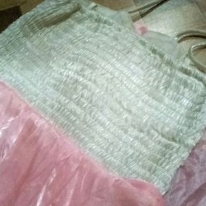 Pink White Gown For Kids Girls