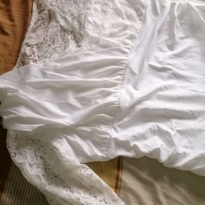 Satin Banyan White Dress