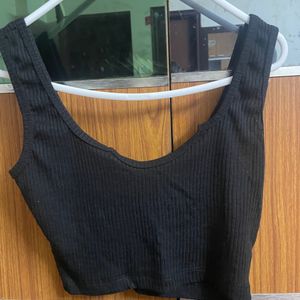 Black Ribbed Brallete Top