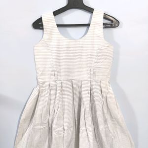 White Blue Striped Dress