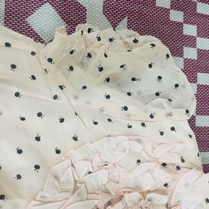 Very Pretty Unused Partywear Polka Dots Long Top