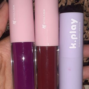 (COMBO OF 4 MYGLAMM K.PLAY LIPSTICK & LIP GLOSS )