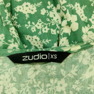 Zudio Green Printed Dress ( Women)