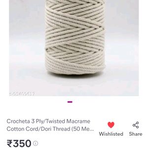 30rs Off Brand New Crocheta 3 Ply/Twisted Macrame