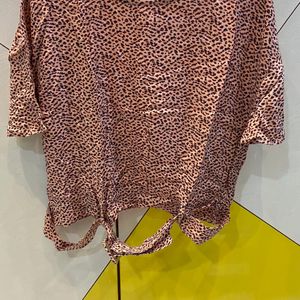 Pink Tiger Print Top