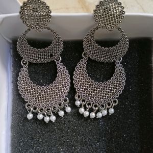 Silver Pearl Jhumka