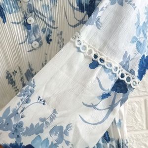 Korean Floral White Dress