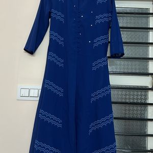 Blue Front Cut Aline Kurti