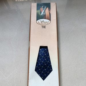 Brand New Navy Blue Silk Tie