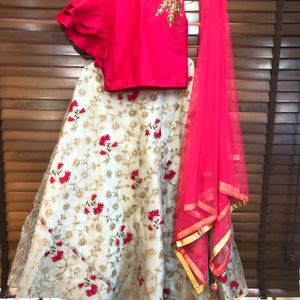 Crop Top Skirt With Dupatta