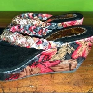 Only For Coins Floral Wedges