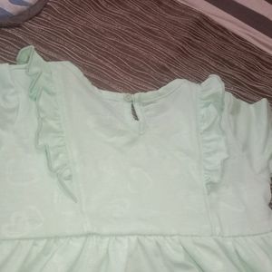 Green Flared Frock Set