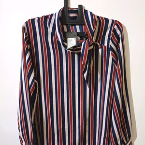 💥🆕️ XXL Striped Formal Shirt With Neck Tie