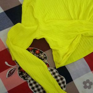 Neon Yellow Shein Crop Top