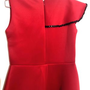 A Line Red Elegant Dress