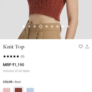 Urbanic Style Knitted Crop Top