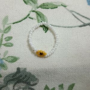 Sunflower And Cherry Beaded Ring Combo