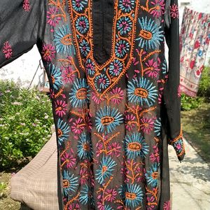 Black Chikan Kurta Coins Me