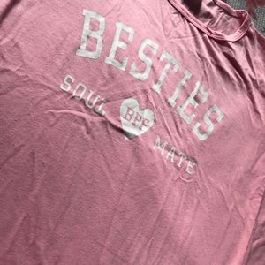 Combo Of Besties Top In Cotton Fabric Soft Pink Colour Fresh Piece Never Used 🫶🏻💕