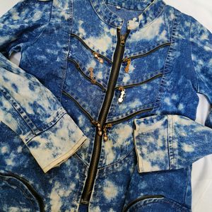 DENIM EMBROIDERED JACKET