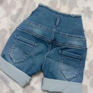 Denim Y2k 5 Button Shorts