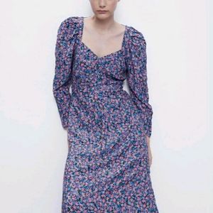 Zara Purple Floral Dress