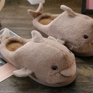 Dolphin Design Soft Fur Slippers For Women