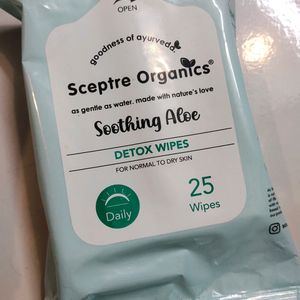 Natural facial glow wipes 25N each