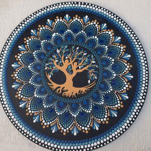 tree pattern dotting mandala wall decor