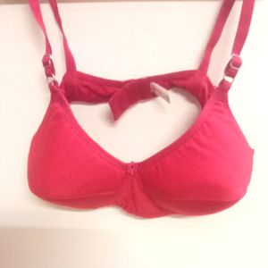 Red Colour Padded Bra