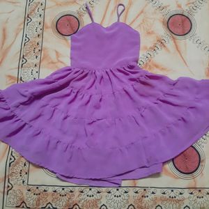 Girls 1 Piece Dress Lavender Colour