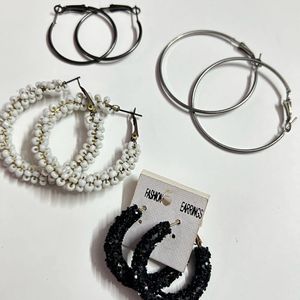 COMBO OF 4 LOOP EARRINGS