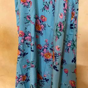 Sea Green Flowers Print Dress